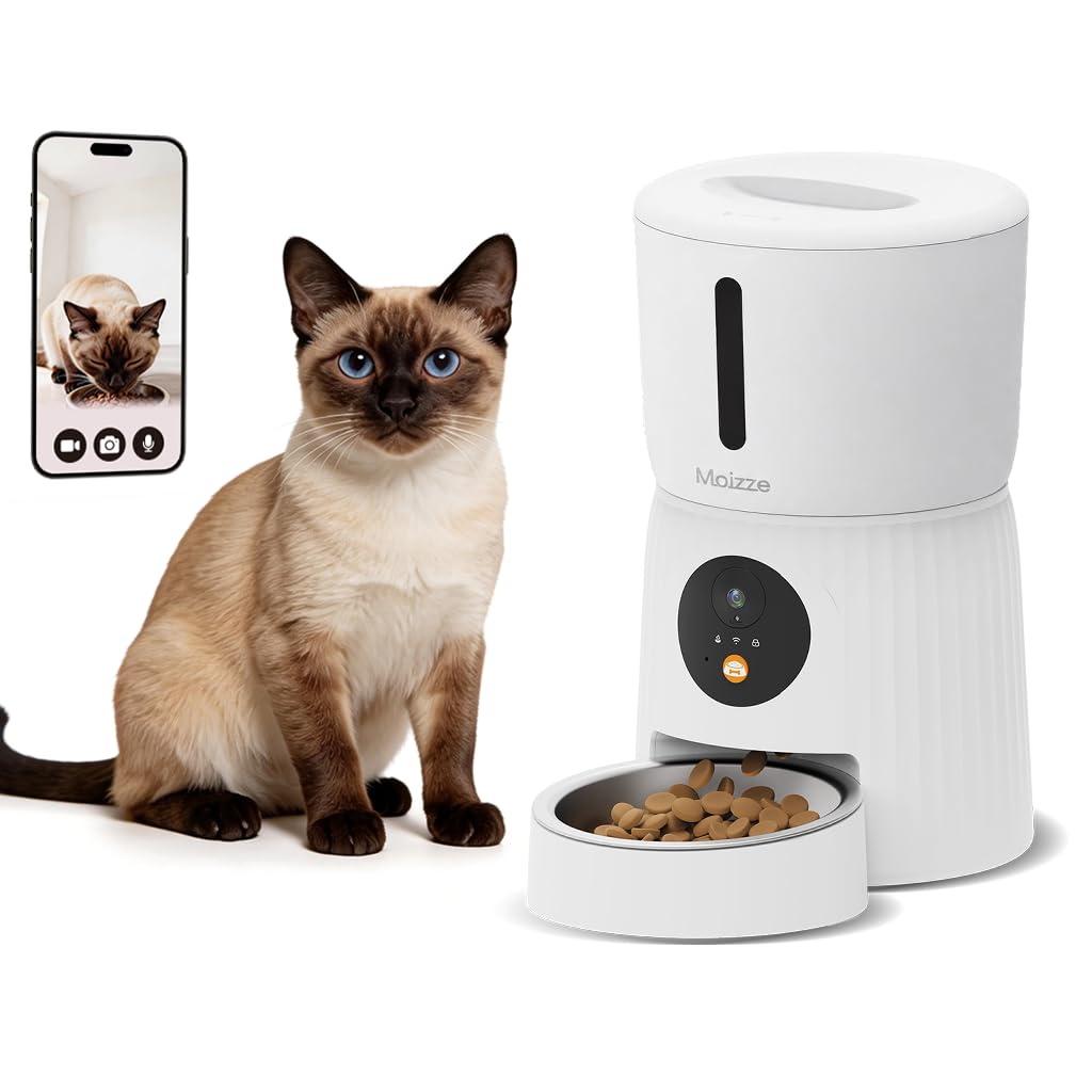 Amazon | Moizze 自動給餌器 カメラ付き 多機能 猫 犬 自動餌やり機 4L
